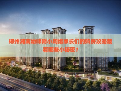 郴州湘南幼师附小周爆家长们的购房攻略藏着哪些小秘密？