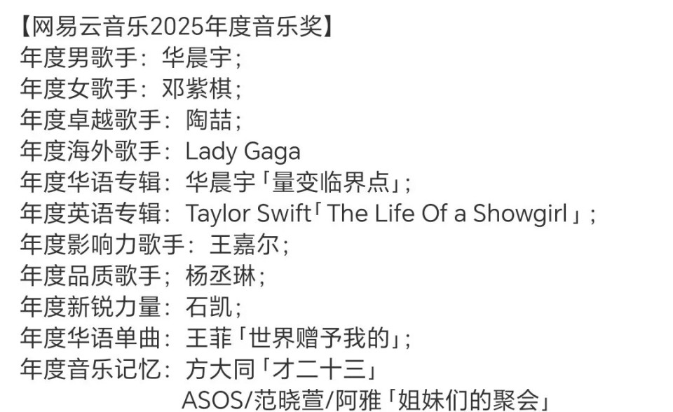 网易云音乐年度奖来了，男华女邓无争议，陶喆翻红希望不大_腾讯新闻